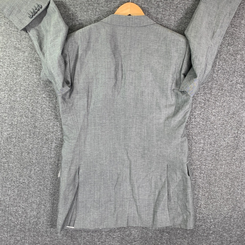 Suitsupply Linen Blazer Jacket Men 42L Gray Washington FL Vitale Barberis Sport - Picture 10 of 16